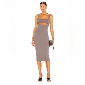 NWT Revolve h:ours Dahlia Midi Dress in Charcoal Size XL Cutout